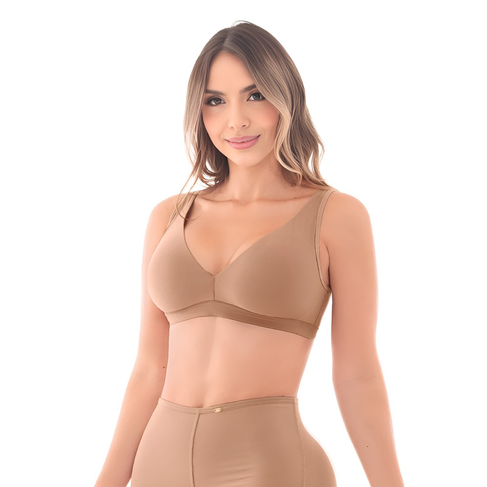 Sexy Stagmi Colombiana Faja Seamless Triangle Bralette Bra Top Natural Lift NEW